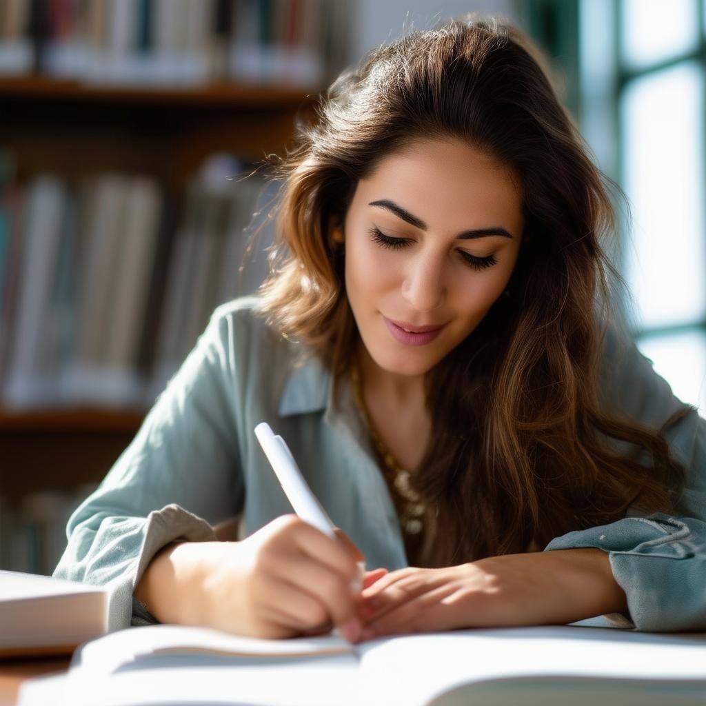 mujer escribiendo